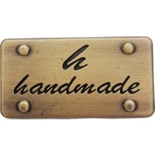 Angel Çanta Aksesuar Handmade Antik Renk Yazılı Metal Etiket 3.7x2 cm Kadınlar İçin Plaka Süs