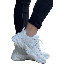Nike M2K Tekno Leather Sneaker Gerçek Deri Beyaz&krem Renk Unisex Spor Ayakkabısı