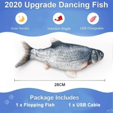 Longbangdian Shop D Stili 28CM Hareketli Balık Elektrikli Oyuncak Kedi USB Şarj Cihazı Için Interaktif Kedi Çiğneme Isırığı Oyuncaklar Malzemeleri Yavru Kedi Balık Flop Kedi Sallayarak Oyuncak (Yurt Dışından)
