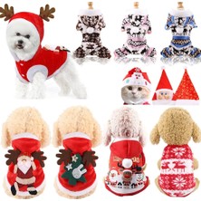 Longbangdian Shop Renk 4 Tarzı M Beden Noel Köpekler Için Evcil Hayvan Giysileri Noel Santa Kedi Kostüm Kış Sıcak Kedi Ceket Ceket Polar Köpek Hoodies Yavru Kedi Küçük Köpek Giyim (Yurt Dışından)