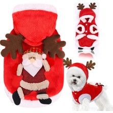 Longbangdian Shop Renk 4 Tarzı M Beden Noel Köpekler Için Evcil Hayvan Giysileri Noel Santa Kedi Kostüm Kış Sıcak Kedi Ceket Ceket Polar Köpek Hoodies Yavru Kedi Küçük Köpek Giyim (Yurt Dışından)