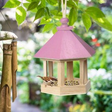 Longbangdian Shop Yeşil Stil Yard Bahçe Pencere Asılı Süsler Kuş Besleyici Ahşap Birdhouse Papağan Kafesi Bahçe Yard Açık Dekor Için Asılı Birdhouse (Yurt Dışından)