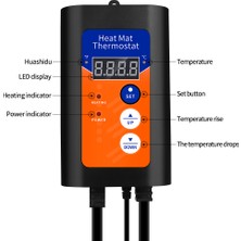 Longbangdian Shop Ab Fiş Tarzı Isı Mat Termostatı Dijital Sıcaklık Kontrol Cihazı Hassas Sıcaklık Kontrolü Topraksız Bitkiler Tohum Çimlenme Sürüngenler (Yurt Dışından)