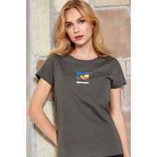 Berrak 8149 Kadın T-Şhirt --Haki - -Xx