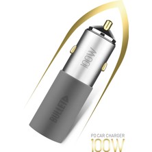 Powerway Bullet 100W Araç Çakmaklık Şarj Cihazı Type-C ve USB Çıkışlı Profesyonel Turbo Hızlı Şarj