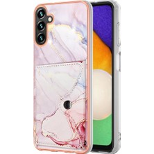 YH Mall Samsung Galaxy A35 Ince Cüzdan Yumuşak Tpu Tampon Mermer Kart Yuvaları (Yurt Dışından)