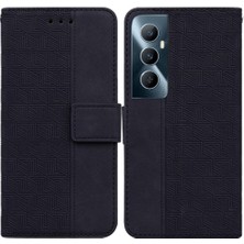 YH Mall Realme C65 4g Için Flip Case Geometrik Kabartmalı Cüzdan Kapak Çevirin Folio Pu (Yurt Dışından)