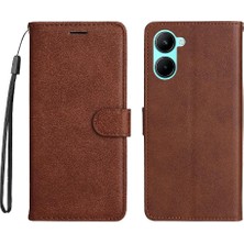 YH Mall Kart Yuvası Klasik Katı ile Realme C33 Yüksek Kaliteli Deri Için Flip Case (Yurt Dışından)