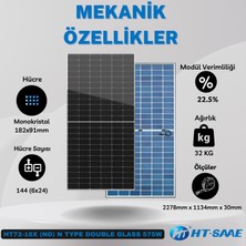 HT-Saae 575W Topcon Çift Cam Monokristal Güneş Paneli Panel En Yeni Teknoloji Yüksek Verim ve Dayanıklı