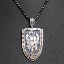 Emren Jewelry 925 Ayar Gümüş Hristiyan Şövalye Erkek Kolye