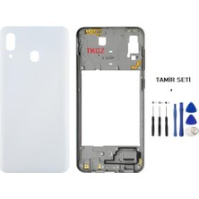 Samsung Galaxy A40  - SM-A405F Full Kasa Arka Kapak Takım Beyaz - Tamir Seti