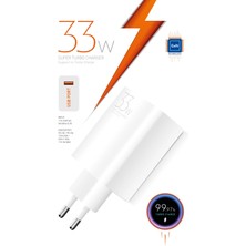 Powerway  M33 Süper Turbo 33W Hızlı Şarj Adaptörü Gan Teknoloji USB Şarj Başlığı Universal Uyumluk