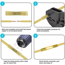 Koodmax - 100 Adet - Bht-5.5 Isıyla Daralan Makaron 48A / 4-6mm² Su Geçirmez Konnektör - Sarı