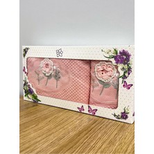 ayhanhome 3d Çiçek Işlemeli Kutulu Çeyizlik 1 Adet 50 x 90  cm  El  Yüz Havlusu 1 Adet 30 x 50 cm Mutfak Havlu