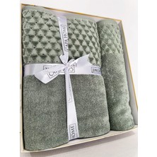 ayhanhome 2'Li Jakarlı Kutulu Banyo Havlu Hamam Takımı 1 Adet 70 x 140, 1 Adet 50 x 90  cm