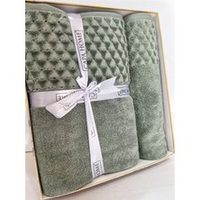 ayhanhome 2'Li Jakarlı Kutulu Banyo Havlu Hamam Takımı 1 Adet 70 x 140, 1 Adet 50 x 90  cm