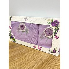 ayhanhome 3d Çiçek Işlemeli Kutulu Çeyizlik 1 Adet 50 x 90  cm  El  Yüz Havlusu 1 Adet 30 x 50 cm Mutfak Havlu
