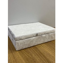 ayhanhome Sandıklı Güpürlü Saten Işleme Desenli Lüks Çeyizlik 50 x 90  cm  6'Lı El Yüz Havlu Seti