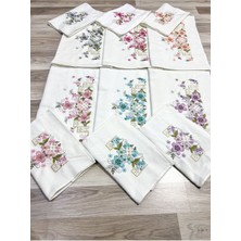 ayhanhome 3d Nakışlı Kadife Analı-Kızlı Çeyizlik 6 Adet 50 x 90  cm  El Yüz & 6 Adet 30 x 50 cm Mutfak Havlu Seti