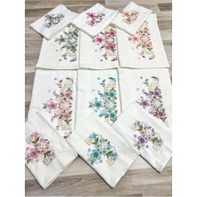 ayhanhome 3d Nakışlı Kadife Analı-Kızlı Çeyizlik 6 Adet 50 x 90  cm  El Yüz & 6 Adet 30 x 50 cm Mutfak Havlu Seti