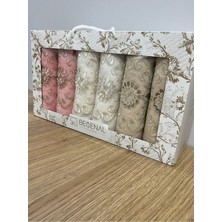 ayhanhome Fransız Güpür Işlemeli Desenli Kutulu Lüks Çeyizlik 50 x 90  cm  6'Lı El Yüz Havlu Seti
