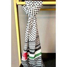 İstanbul Style Moda Unisex Günlük Kullanıma Uygun Puşi Şal Kefiye Filistin Bayrak Fular AFL2364