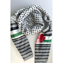 İstanbul Style Moda Unisex Günlük Kullanıma Uygun Puşi Şal Kefiye Filistin Bayrak Fular AFL2364