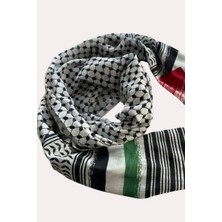 İstanbul Style Moda Unisex Günlük Kullanıma Uygun Puşi Şal Kefiye Filistin Bayrak Fular AFL2364