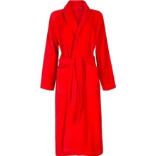 Textile Colors Bornoz Kadıfe Şalyaka Reglan Kırmızı L/xl Beden Pamuk