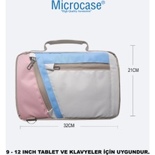 Microcase Samsung Tab S8+Plus SM-T800 12.4 Inch Tabletler Universal Sleeve Taşıma Çantası AL4346 Pembe Mavi Krem