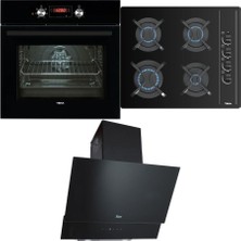Teka Ankastre Set, Hak 625 Bk Siyah Fırın, Gbc 64002 Siyah Cam Ocak, Atv 60 Siyah Davlumbaz