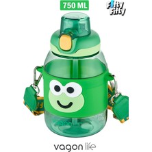 Vagonlife Pipetli 750 ml Boyun Askılı Kaydırmaz Gövde Çocuk Su MATARASI-FFVGN2029-750ML