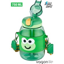 Vagonlife Pipetli 750 ml Boyun Askılı Kaydırmaz Gövde Çocuk Su MATARASI-FFVGN2029-750ML