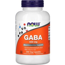 Now Foods  Gaba With Vitamin B-6  500 Mg  200 Veg Capsules (I25)