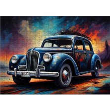 Karizmart Ahşap Mdf Puzzle Yapboz Retro Araba 50 x 70  cm