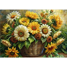 Karizmart Ahşap Mdf Puzzle Yapboz Sepetteki Çiçekler 50 x 70  cm