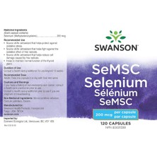 Swanson Semsc Selenium 200 Mcg 120 Capsules  Usa Version