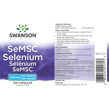 Swanson Semsc Selenium 200 Mcg 120 Capsules  Usa Version