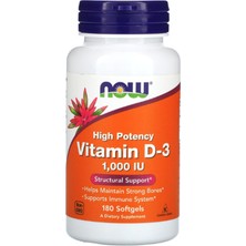 Now Foods  Vitamin D-3  High Potency  1 000 Iu  180 Softgels  I13 Usa Menşei