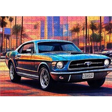 Karizmart Ahşap Mdf Puzzle Yapboz Siyah Mustang Spor Araba 50 x 70  cm