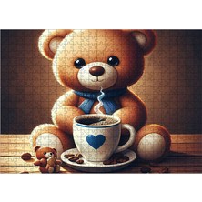 Karizmart Ahşap Mdf Puzzle Yapboz Kahve Içen Ayıcık 50 x 70  cm