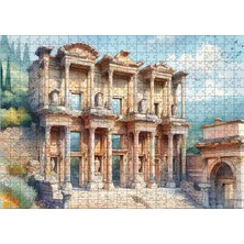 Karizmart Ahşap Mdf Puzzle Yapboz Efes Celsus Kütüphanesi 50 x 70  cm