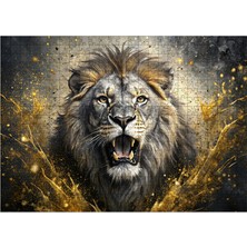 Karizmart Ahşap Mdf Puzzle Yapboz Kükreyen Aslan 50 x 70  cm