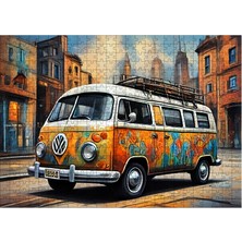 Karizmart Ahşap Mdf Puzzle Yapboz Retro Minibüs 50 x 70  cm