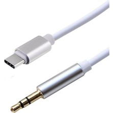 Amida Type C USB C To Aux Kulaklık Çevirici 3.5 mm Jack 1m Beyaz