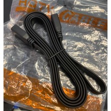 Powermaster HK-25508 Plastik Düz Siyah 1.5 Metre Flat Yassı Gold Uçlu HDMI Kablo Tv Ses ve Görüntü Kablosu