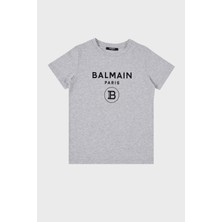 Balmain Pamuklu Bisiklet Yaka Çocuk T Shirt T Shirt 6M8701 MX030 905NE