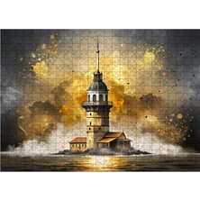 Ekart Ahşap Mdf Puzzle Yapboz Istanbul Kız Kulesi 50 x 70 cm