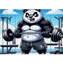 Karizmart Ahşap Mdf Puzzle Yapboz Spor Yapan Panda  50 x 70  cm