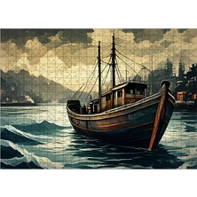 Karizmart Ahşap Mdf Puzzle Yapboz Balıkçı Teknesi 50 x 70  cm